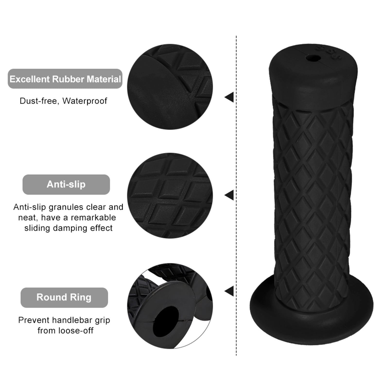 Mgaxyff Rubber Handlebar Grip, Motorcycle Handlebar Hand Grips Non-slip Silicone Handlebar Hand Grips, For Motorcycle Dirt Bike