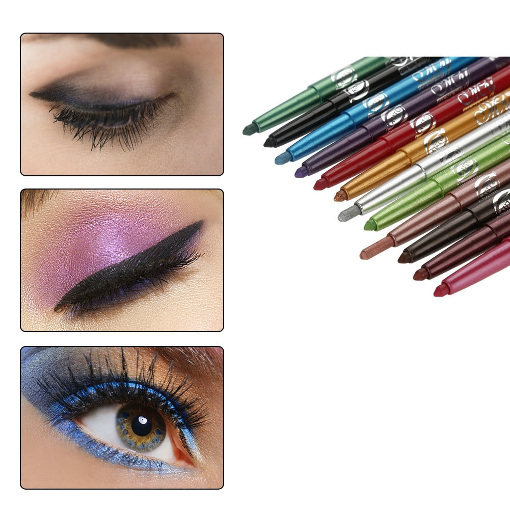 Mgaxyff  Set,  Pencil,12 Colors Waterproof Long lasting Eye Shadow  Lipliner Pencil Cosmetic Pen Makeup Set