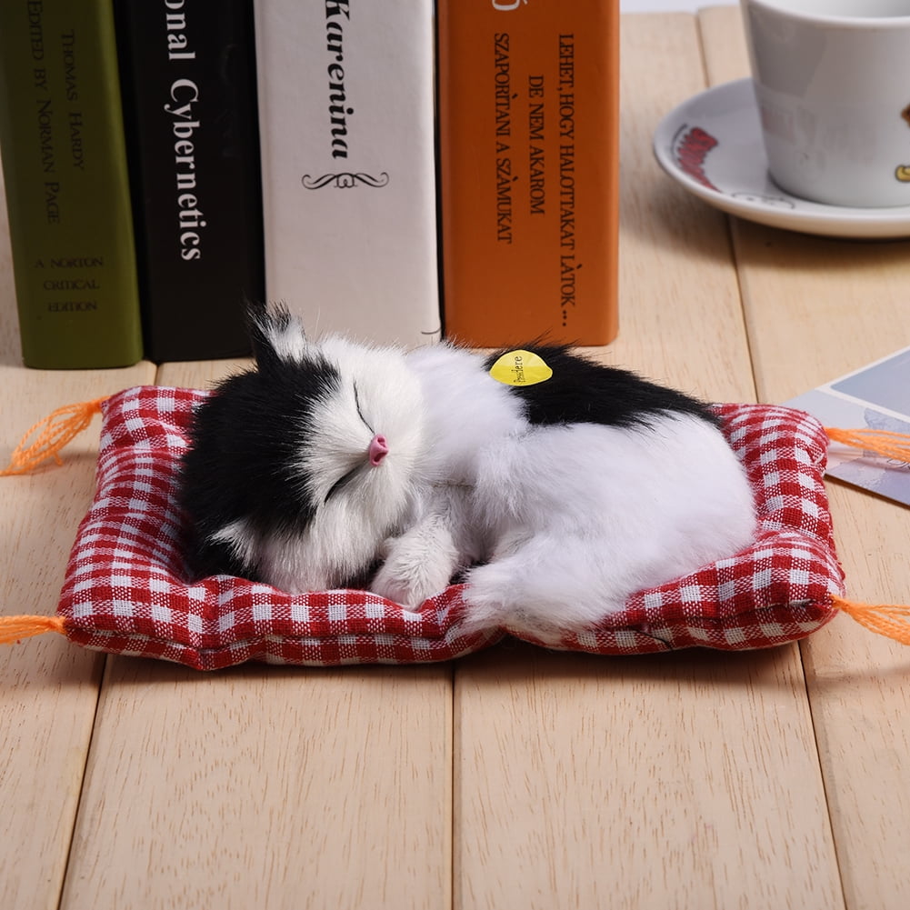 Simulation Lovely Cat Make Sounds Doll Cute Sleeping Plush Cats On Mat Stuffed Decorations Great Gift~p118181879