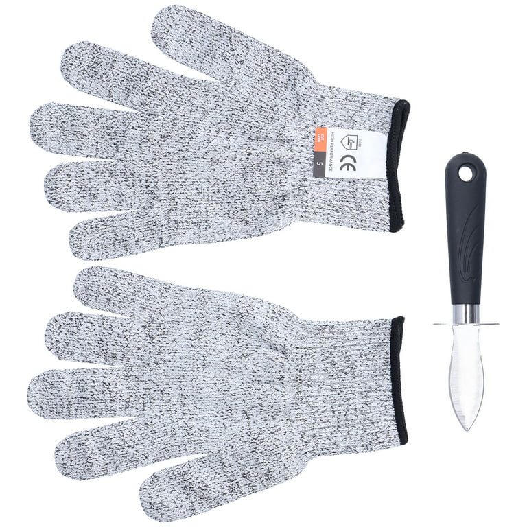 Mgaxyff Steel Seafood Scallop Pry Knife,Oyster Shucking Knife Gloves,Oyster  Knife Level 5 Protection AbrasionResistant CorrosionResistant Oyster