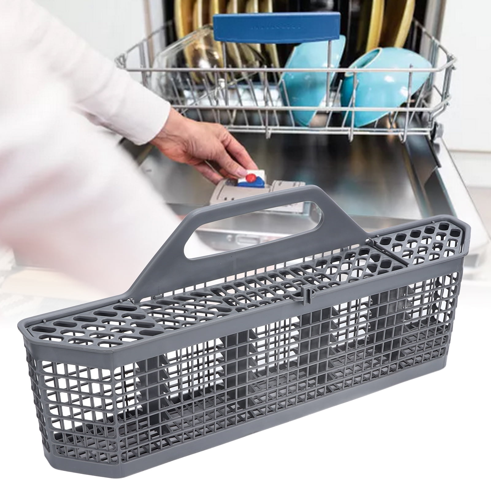 Mgaxyff Universal Dishwasher Cutlery Basket,Dishwasher Storage Basket Universal Dishwasher Cutlery Silverware Basket for GE WD28X10128,Dishwasher Silverware Basket