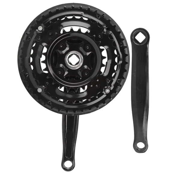 Mgaxyff Variable Speed Mountain Crankset,High Carbon Steel Crankset Crank 24-34-42T with Chains Cover