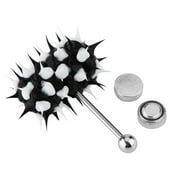 Mgaxyff Vibrating Tongue Ring Stud Barbell Stainless Steel Body Piercing Jewelry,Tongue Ring, Tongue Barbell