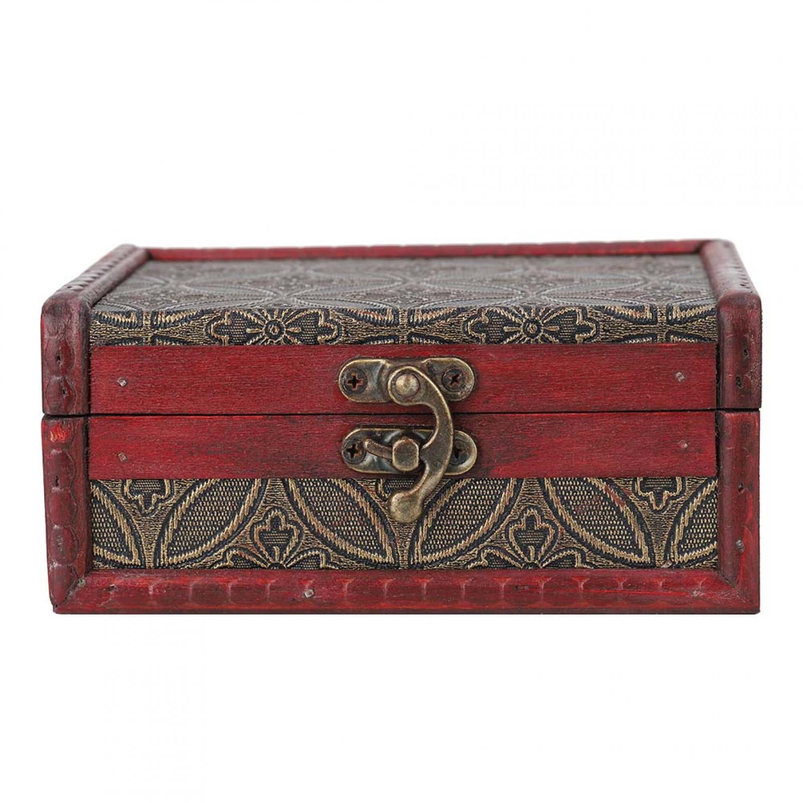 Mgaxyff Wooden Jewelry Box Vintage Square Jewelry Storage Box Handmade Wooden Decorative Display