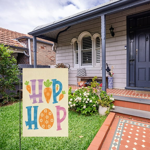 Mgcok Easter Garden Sign 12x18 Inch Spring Garden Outdoor Sign Personalized Easter Decorations Double Sided Easter Yard Decoration Gift