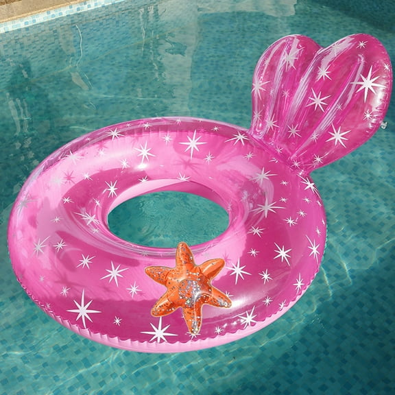 Mgcok Swimming Pool Toys,Swimming Ring Floating PVC Swimming Pool Water Swim Ring Folding Middle Mesh Summer Inflatable Bed