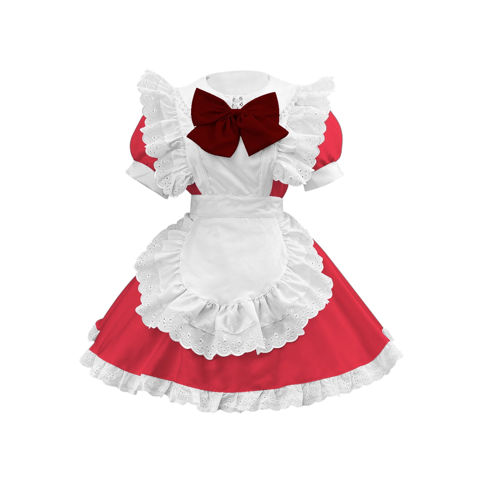 HMPRT Girls Halloween Costume - Blue Peter Pan Collar Dress With White Apron & Headband (5 Piece Set)
