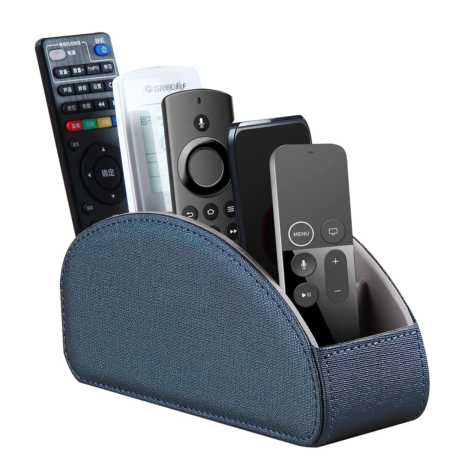 Mgkitch TV Remote Control Holder with 5 Compartments,Bedside Table PU ...