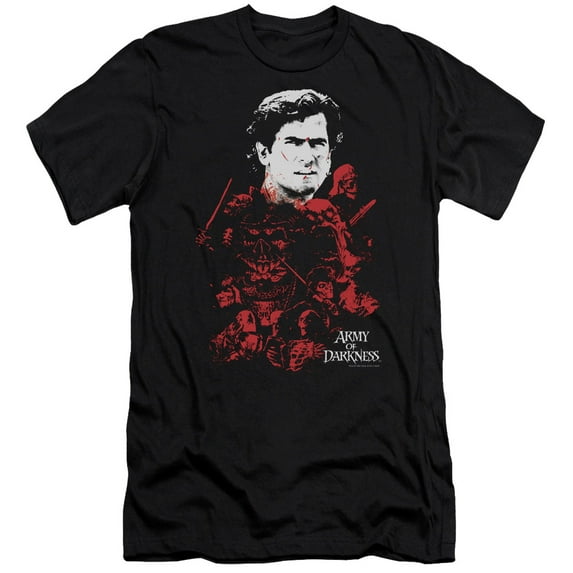 Mgm Army Of Darkness Pile Of Baddies Premium Adult Slim Fit 30/1 T-Shirt Black