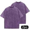 thumbnail image 1 of Mgmyaa 2-Pack Unisex Cotton Vintage Washed Short Sleeve T-Shirts - Crew Neck Comfortable Oversized Tops for Men and Women, 1 of 4