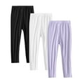thumbnail image 1 of Mgmyaa 3 Pack Girls Leggings Thin Long Pants Elastic Waist Slim-Leg Trousers Size 2-13Years, 1 of 8