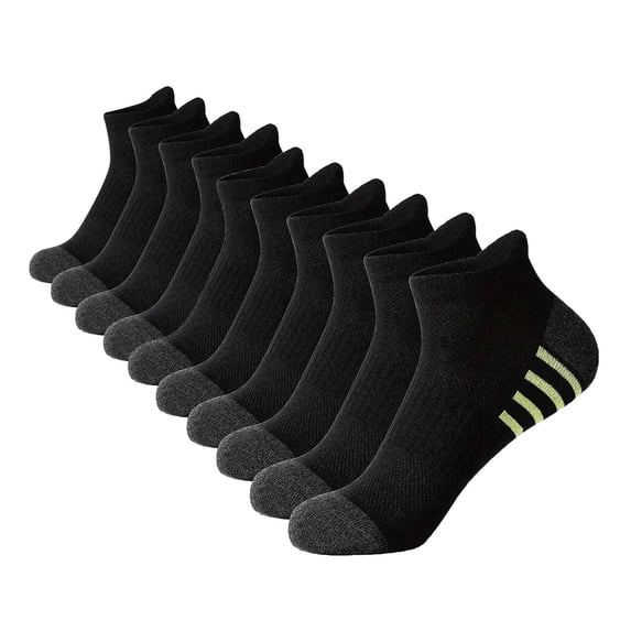 Mgmyaa 5 Pairs Ankle Athletic Socks Moisture Wicking Breathable Cotton in Solid with Stretchable Active Fit for Men for Running Gym All Season
