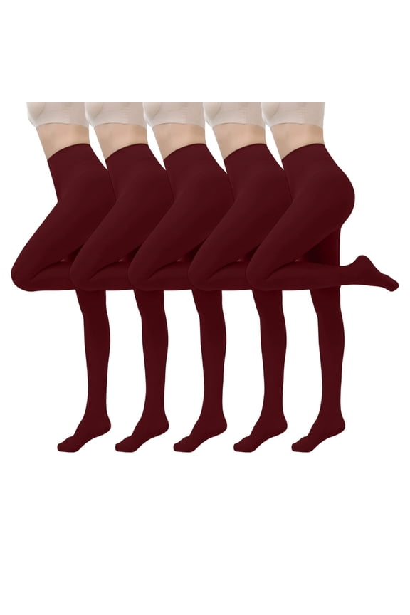 5 Pairs Women's Tights Halloween Christmas Party Solid Color High Waist Footed Pantyhose Pantyhose Leggings