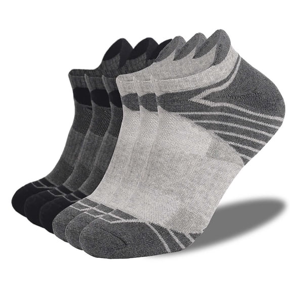 Mgmyaa 6 Pairs Above Ankle Athletic Socks Moisture Wicking Breathable Cotton in Solid with Active Fit for Men for Running Training All Season