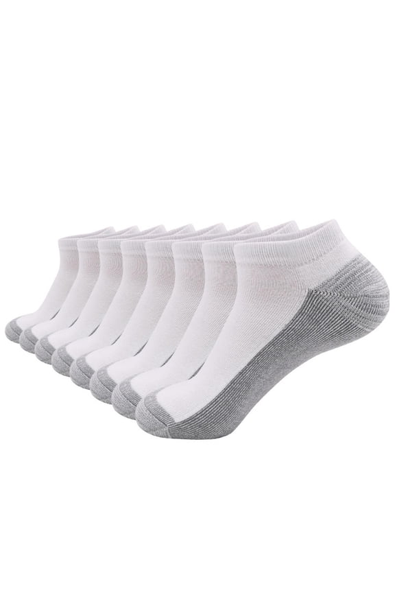 8 Pairs Ankle Athletic Socks Stretchy Durable Nylon Spandex in Solid with Active Fit for Men for Running Training All Season