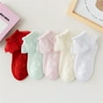 thumbnail image 1 of Mgmyaa Ankle Socks Soft Breathable Cotton in Solid with Lace Detail Ventilated for Daily Dance Summer Girls Ages 1-13 Years, 1 of 9