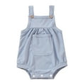 thumbnail image 1 of Mgmyaa Baby Boys Girls Sleeveless Romper, Infant Summer Solid Shorts Jumpsuit, Newborn Square Neckline Breathable Playwear, 1 of 8