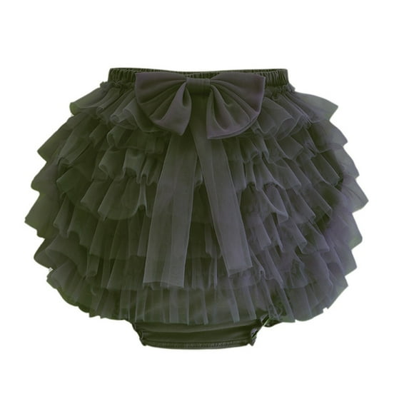 Mgmyaa Baby Girls' Tulle Skort, Elastic Waist Bow Tiered Puffy Mini Skirt (0-4T)