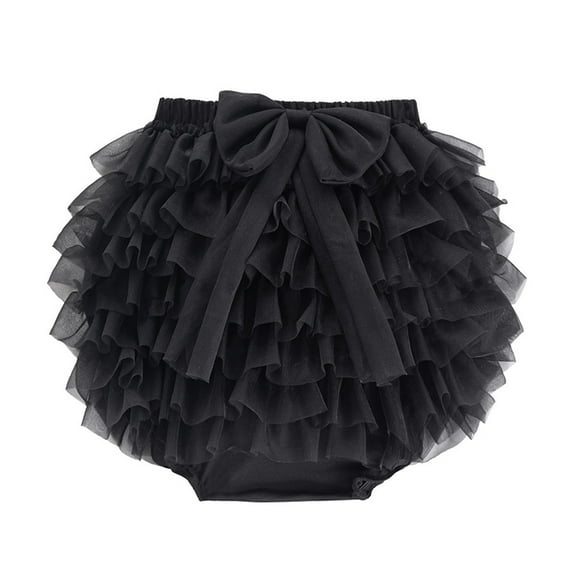 Mgmyaa Baby Girls' Tulle Skort, Elastic Waist Bow Tiered Puffy Mini Skirt (0-4T)
