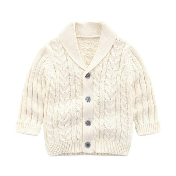 Mgmyaa Baby Knit Cardigan Sweater Solid Color Casual Jacket Open Front Outerwear 0-2 Years