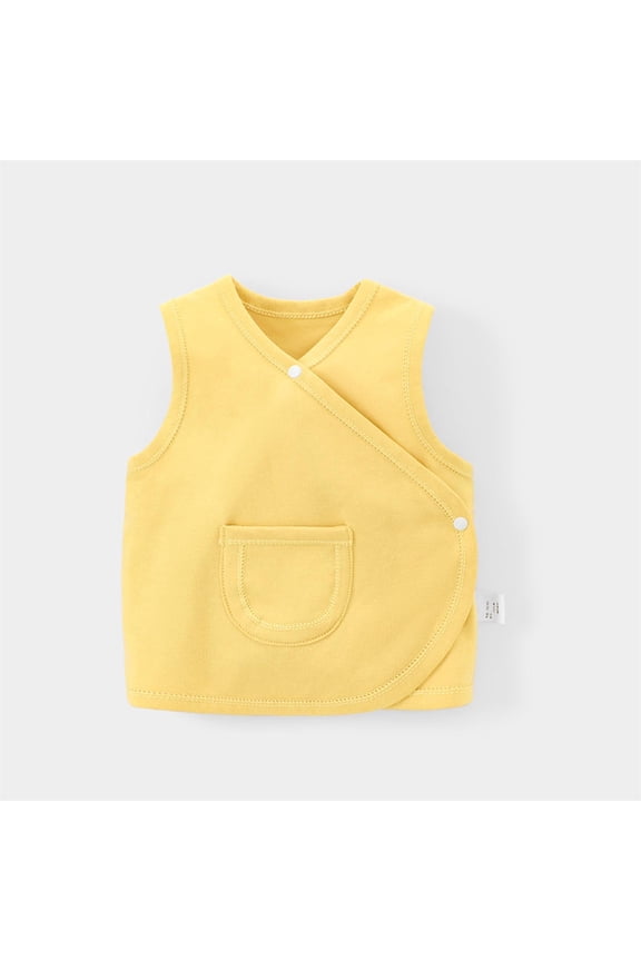 Baby Sleeveless Double Layer Belly Protection Vest Casual Camisole Outerwear for Infants Toddlers Warm Comfortable Layering 0-3Y Fall Spring