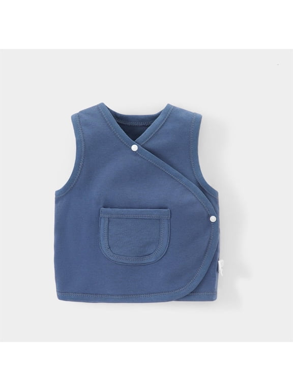 Baby Sleeveless Double Layer Belly Protection Vest Casual Camisole Outerwear for Infants Toddlers Warm Comfortable Layering 0-3Y Fall Spring