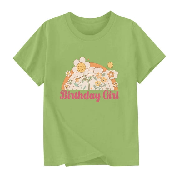 Mgmyaa Birthday Girl Print Shirts 8 Styles Print Girls Birthday Tshirts Short Sleeve Tees