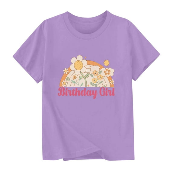 Mgmyaa Birthday Girl Print Shirts 8 Styles Print Girls Birthday Tshirts Short Sleeve Tees