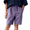 thumbnail image 1 of Mgmyaa Boys Cargo Shorts Knee Length Solid Elastic Waist Drawstring Casual Jogging Shorts for Kids with Deep Pockets, 1 of 6
