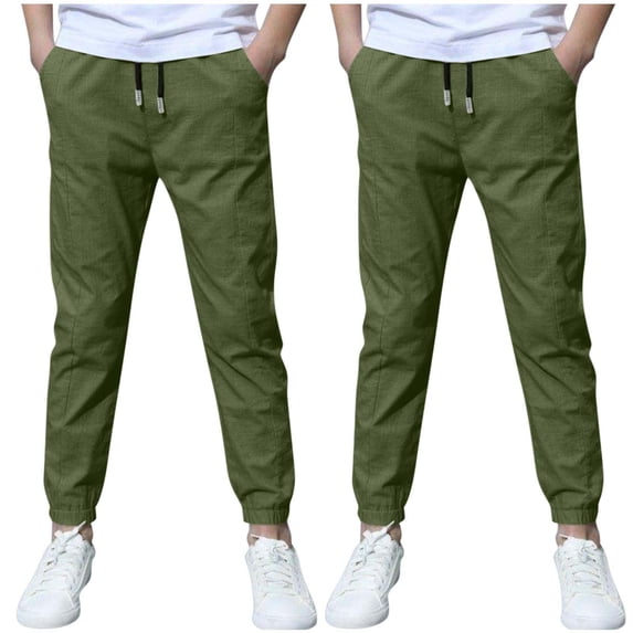 Mgmyaa Boys' Drawstring Jogger Pants Casual Loose Fit Sweatpants Lightweight Comfortable with Pockets for Children Age 3-13 Years