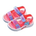 thumbnail image 1 of Mgmyaa Boys Embossed Open Toe Sandals with Adjustable Straps Non-Slip Soft Sole Casual Beach Shoes, 1 of 8