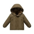 thumbnail image 1 of Mgmyaa Boys Girls Fleece Lined Hooded Jacket with Pockets Thickened Warm Winter Coat Zip Up Windproof Outerwear for Kids 1-13 Years, 1 of 8