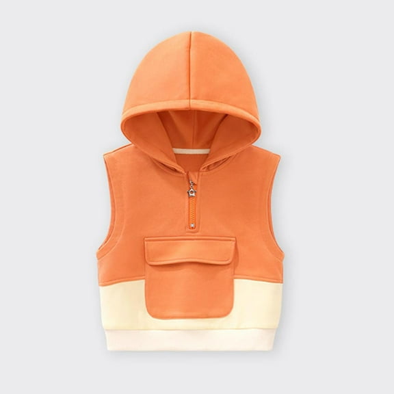 Mgmyaa Boys Girls Hooded Vest Sleeveless Fleece Jacket Padded Warm Winter Gilet Top 9M-7Y