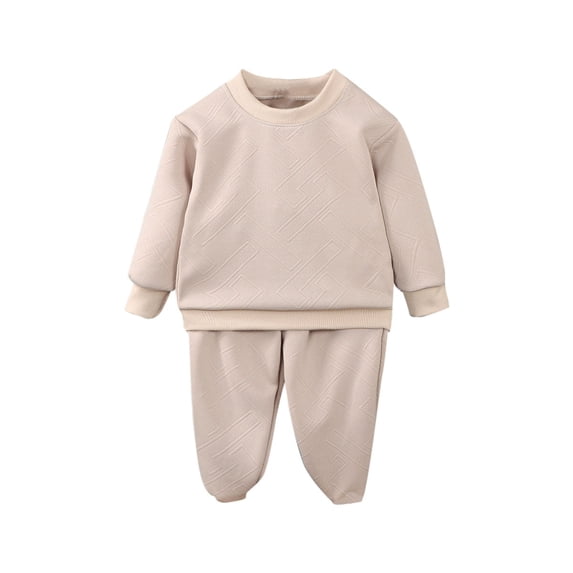 Mgmyaa Boys Sweatshirt Set Casual Long Sleeved Round Neck Sweatshirt and Long Joggers Pants Two-piece Set for Kids