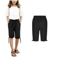 thumbnail image 1 of Mgmyaa Boys and Girls Casual Shorts Kids Drawstring Elastic knee Length Short Pants with Pockets, 1 of 5