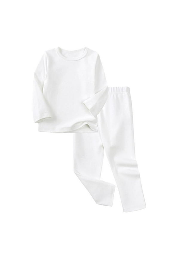Boys and Girls Cotton-Like Long Sleeve Top and Pants Casual Loungewear Two-Piece Play Outfit Set (9M-9Y)