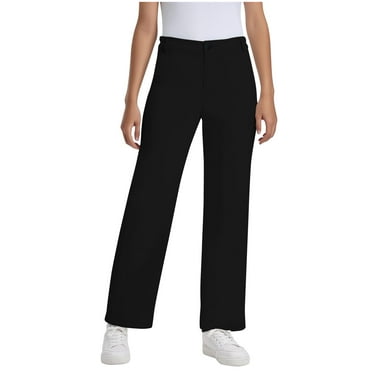 Mgmyaa Boys and Girls Dress Pants Kids Straight Formal Flat Front School Uniform Pants with Pockets 7-16 Years