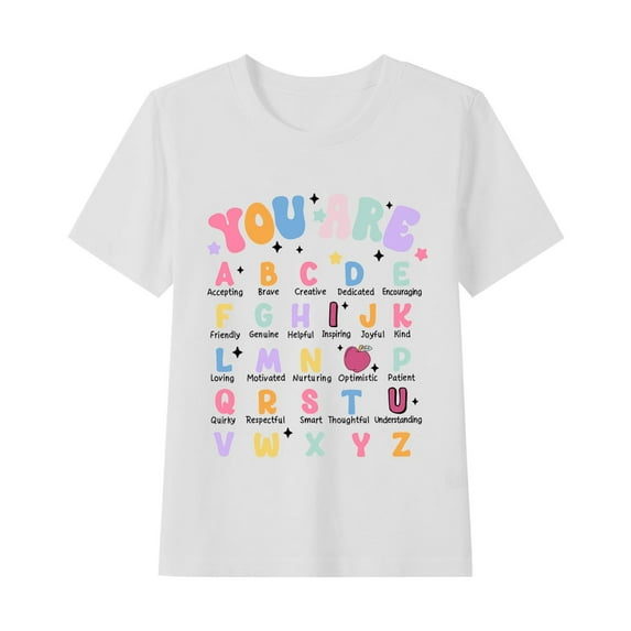 Mgmyaa Boys and Girls Graphic Tees Casual Classic T-Shirt Kids Crewneck Short Sleeve Blouses Pullover Tops