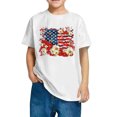 thumbnail image 1 of Mgmyaa Boys and Girls Short Sleeve T-Shirt Kids Crewneck Loose Fit Summer T-Shirt Tops Independence Day 3-10 Years, 1 of 5
