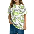 thumbnail image 1 of Mgmyaa Boys and Girls Short Sleeve Tees Kids Cute Dinosaur Print Cotton Summer T-Shirts, 1 of 5