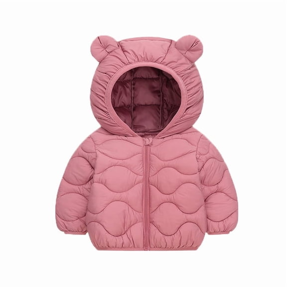 Mgmyaa Boys and Girls Winter Puffer Jacket Hooded Zip Coat Fleece-Lined Windproof Outerwear 2-8 Years