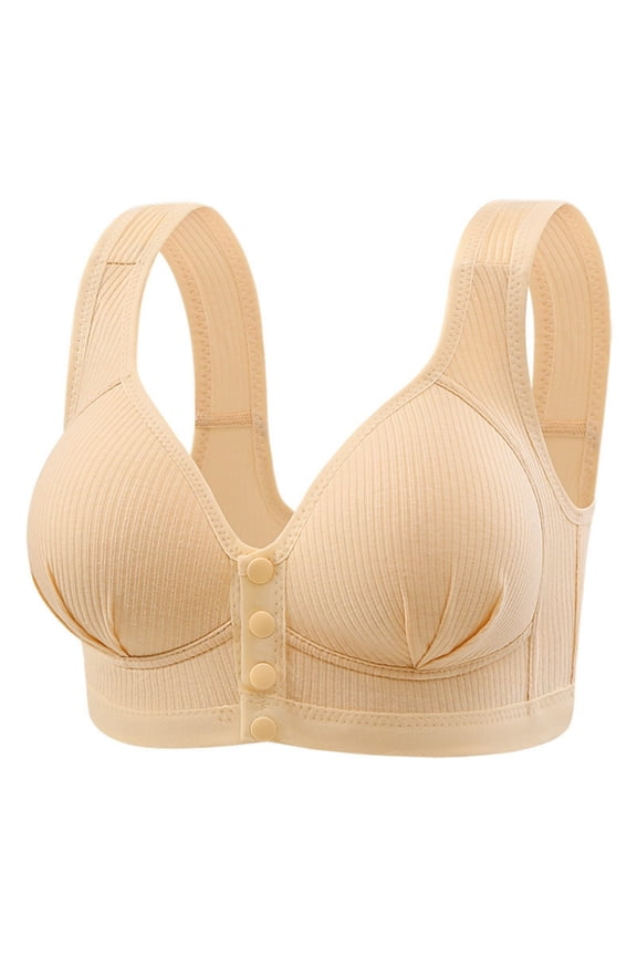 Bras for Women Oversized Wireless Bra Front Button Push Up Underwear Bra