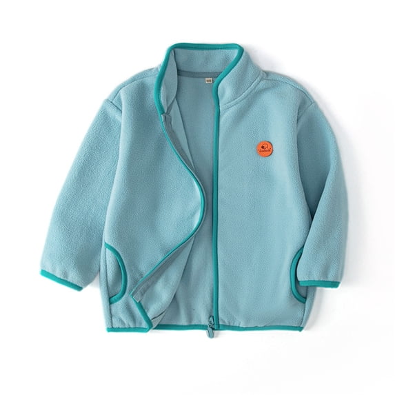Mgmyaa Children's Long Sleeve Teddy Fleece Jacket Double-Sided Warm Flannel Outerwear Hooded Zipper Coat 4-12Y