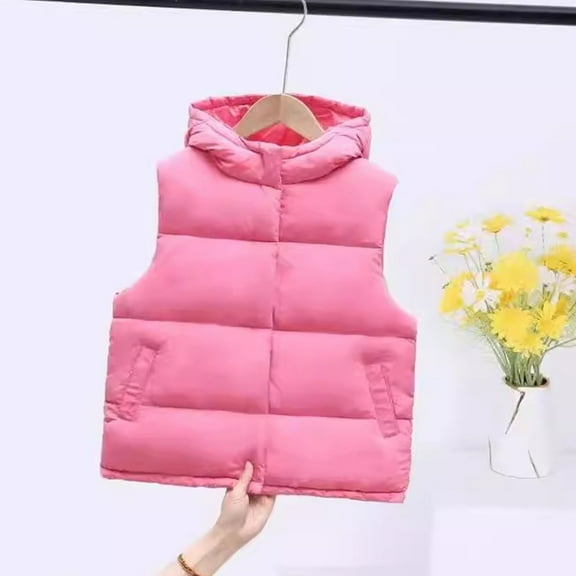Mgmyaa Children's Thick Warm Tight Sleeveless Hooded Jacket For Men And Women