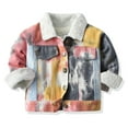 thumbnail image 1 of Mgmyaa Childrens Denim Jacket Faux Shearling Collar Winter Warm Trucker Coat Button Front 1-10Y, 1 of 3
