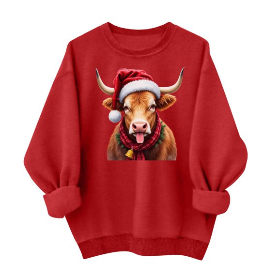 Mgmyaa Crewneck Sweatshirt for Women Printed Oversized Fall Winter Long Sleeve Top