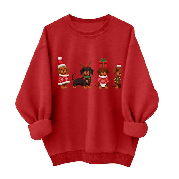 Mgmyaa Crewneck Sweatshirt for Women Printed Oversized Fall Winter Long Sleeve Top