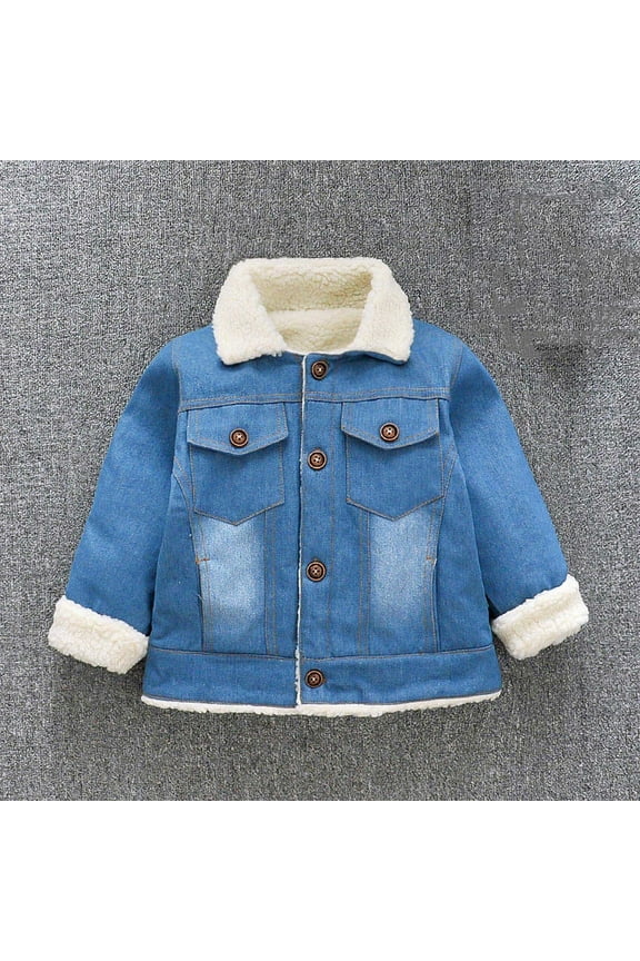 Fashionable Kids Plush Fleece Lined Thick Warm Winter Coat Long Sleeve Casual Jacket for Boys Girls Fall Outerwear Infants 3M-2Y Comfortable Daily Wear
