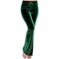 thumbnail image 1 of Mgmyaa Flare Velvet Pants for Women High Waisted Wide Leg Stretch Drawstring Elastic Waist Pull On Trousers, 1 of 6