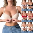 thumbnail image 1 of Mgmyaa Front Closure Wireless Balconette Bra Women's Solid Color Bra with Clasp Active Fit Soft Skin-Friendly Fabric, 1 of 8